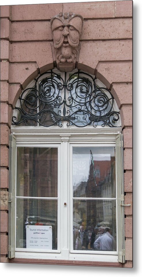 Altstadt Metal Print featuring the photograph Heidelberg Town Hall Windwo by Teresa Mucha