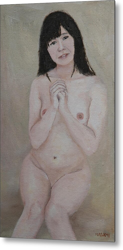 Nude Metal Print featuring the painting Hopeful Thought by Masami IIDA