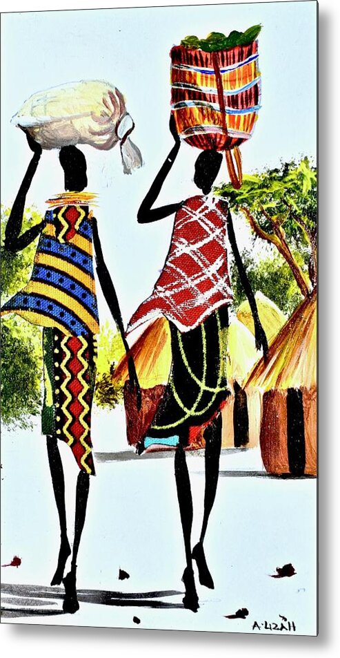 African Artists Metal Print featuring the painting L-235 by Albert Lizah