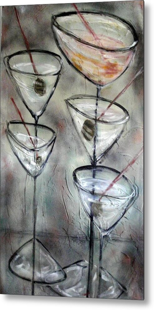  Still Life Metal Print featuring the painting Martini Time by Chuck Gebhardt