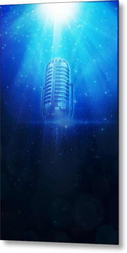 Mic Metal Print featuring the photograph Microphone 4 by Jean Francois Gil