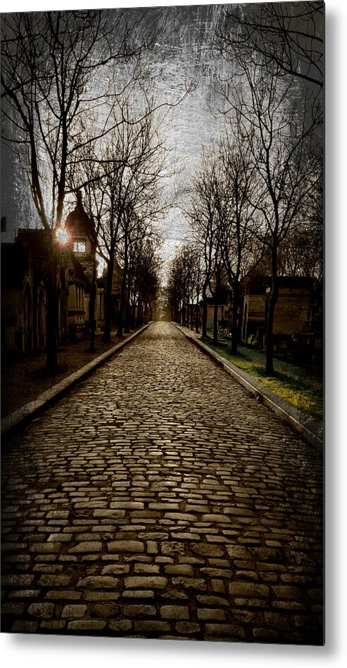 Pere Metal Print featuring the photograph Pere Lachaise Cemetery Road 2 by KATIE Vigil