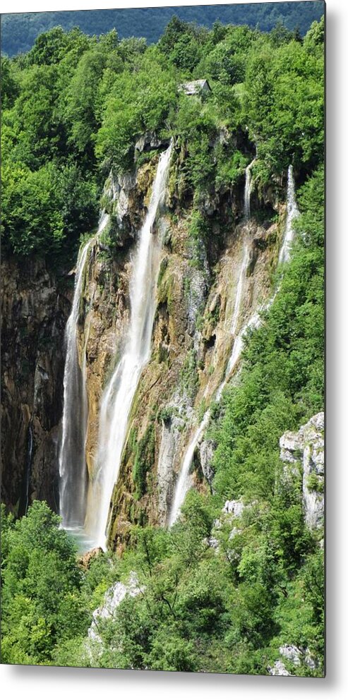 Waterfalls Metal Print featuring the photograph Plitvice Croatia Waterfalls 2 by Shirley Stevenson Wallis