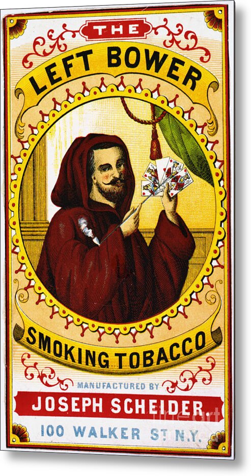 Retro Tobacco Label 1869 C Metal Print featuring the photograph Retro Tobacco Label 1869 c by Padre Art