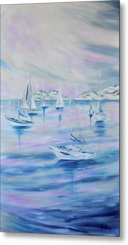 Sailing Metal Print featuring the painting Sailing by Debi Starr