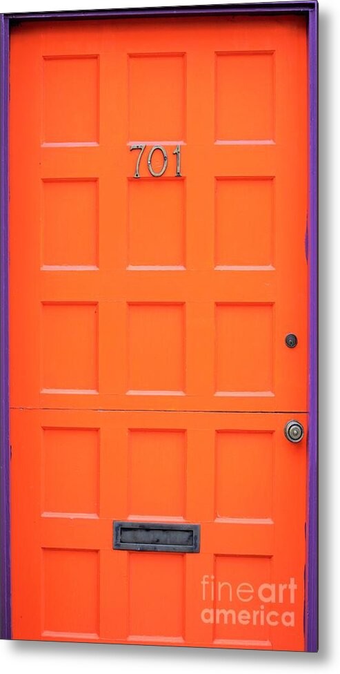 Red Metal Print featuring the photograph Single door by Merle Grenz