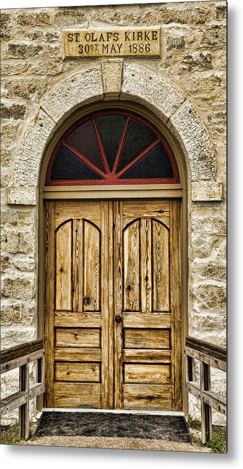 Texas Metal Print featuring the photograph St Olafs Kirke Door by Stephen Stookey