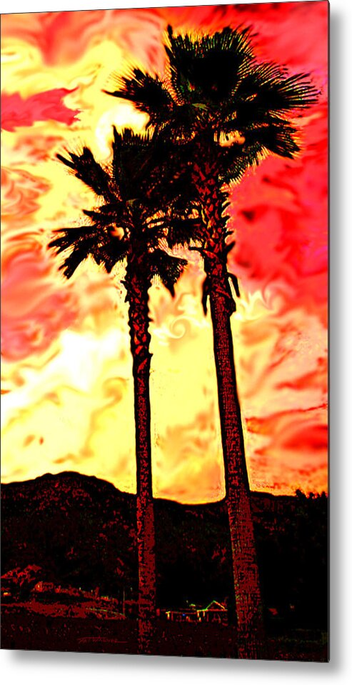 Palm Metal Print featuring the photograph Sunset Palms by Pat Wagner