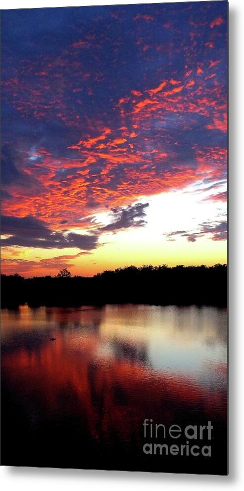 Color Photos Metal Print featuring the photograph Texas Sunset over Mammoth lake by Barbara Donovan