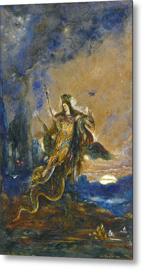 Gustave Moreau Metal Print featuring the drawing The Fairy by Gustave Moreau