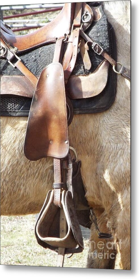 Horse Metal Print featuring the photograph Trail Tack by Caryl J Bohn