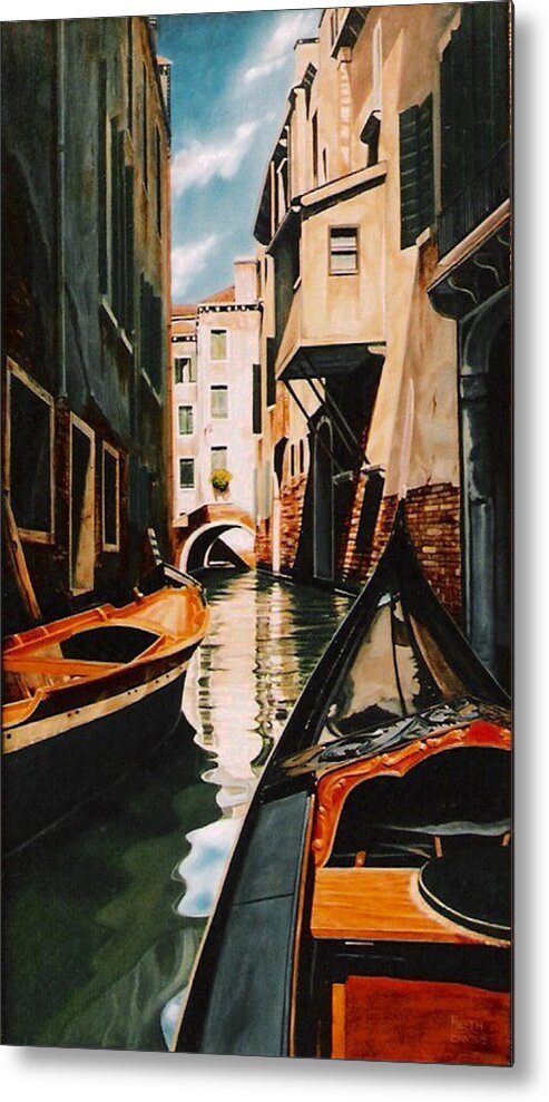 Italy Metal Print featuring the painting Venice - gondola ride by Keith Gantos