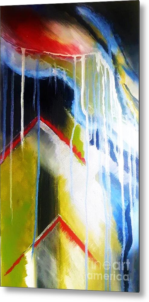 Abstract Metal Print featuring the painting Vivid Compexity by Tracey Lee Cassin