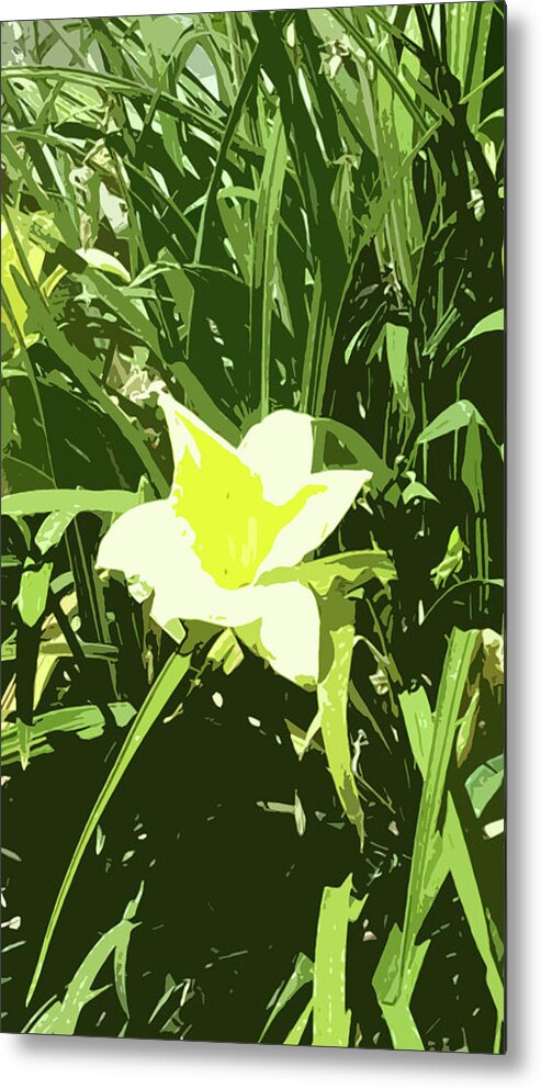 Flower Metal Print featuring the digital art Yellow Flower At Starbucks by Eric Forster