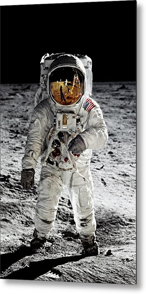 Aldrin Metal Print featuring the photograph Aldrin on the Moon by Weston Westmoreland