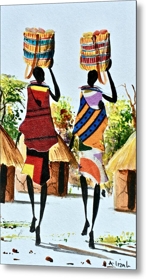 African Art Metal Print featuring the painting L-275 by Albert Lizah