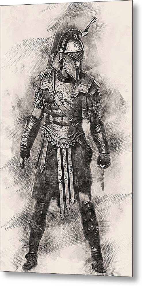 Spartan Warrior Metal Print featuring the painting Spartan Hoplite - 57 by AM FineArtPrints