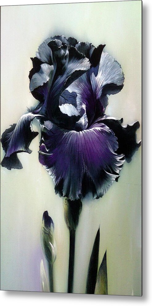 Russian Artists New Wave Metal Print featuring the painting The Night. Black Iris Fragment by Alina Oseeva