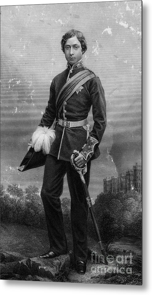 Engraving Metal Print featuring the drawing The Prince Of Wales, C1851.artist Dj by Print Collector