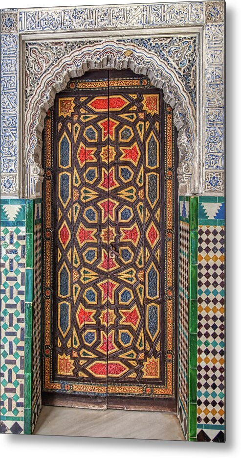 Door Metal Print featuring the photograph Tiled Door of Sevilla by David Letts