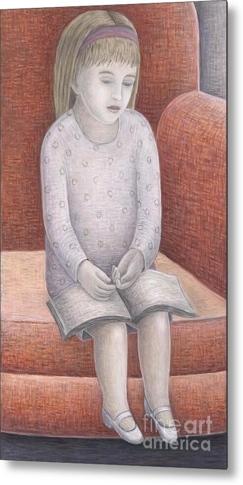 Wee Reader Metal Print featuring the painting Wee Reader, 2005 by Ruth Addinall