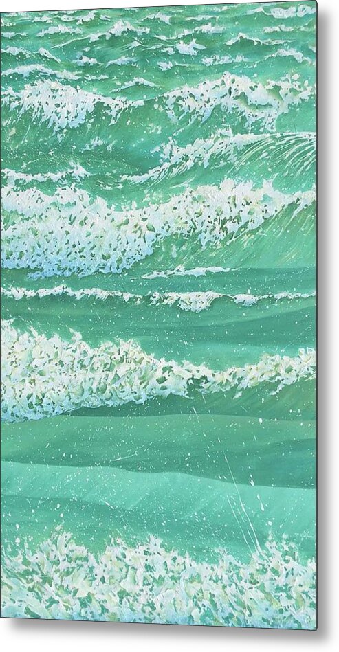 Waves Metal Print featuring the painting After the Storm by Pamela Kirkham