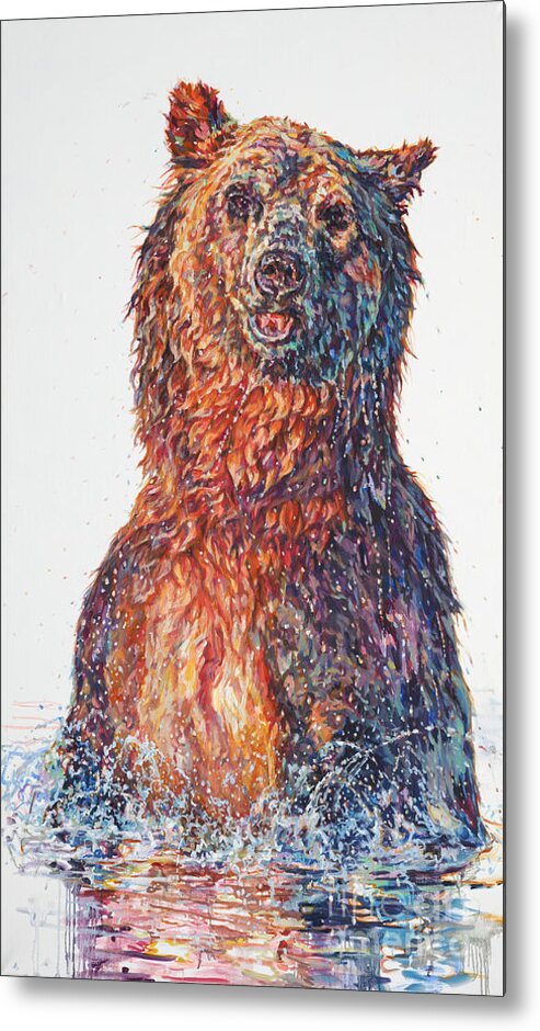 Grizzly Metal Print featuring the painting Adonis by Patricia A Griffin