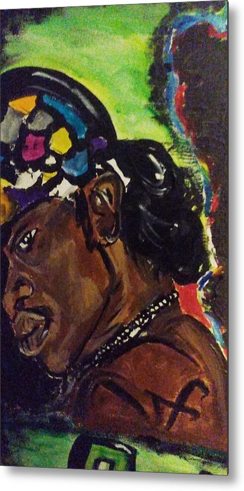 Music Art Different Love Joy Color Art Black Art Artist Metal Print featuring the painting Andre Outkast by Shemika Bussey