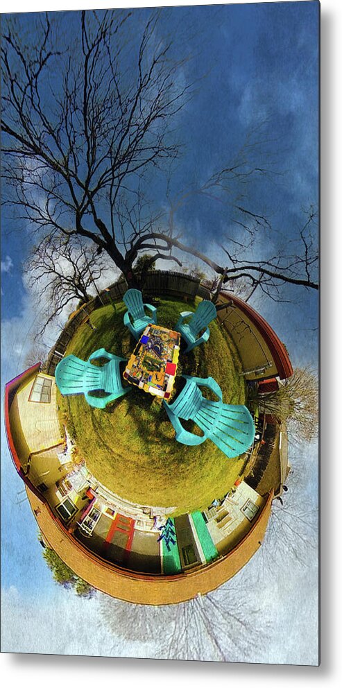 360° Metal Print featuring the digital art Backyard Flight by Joe Houde