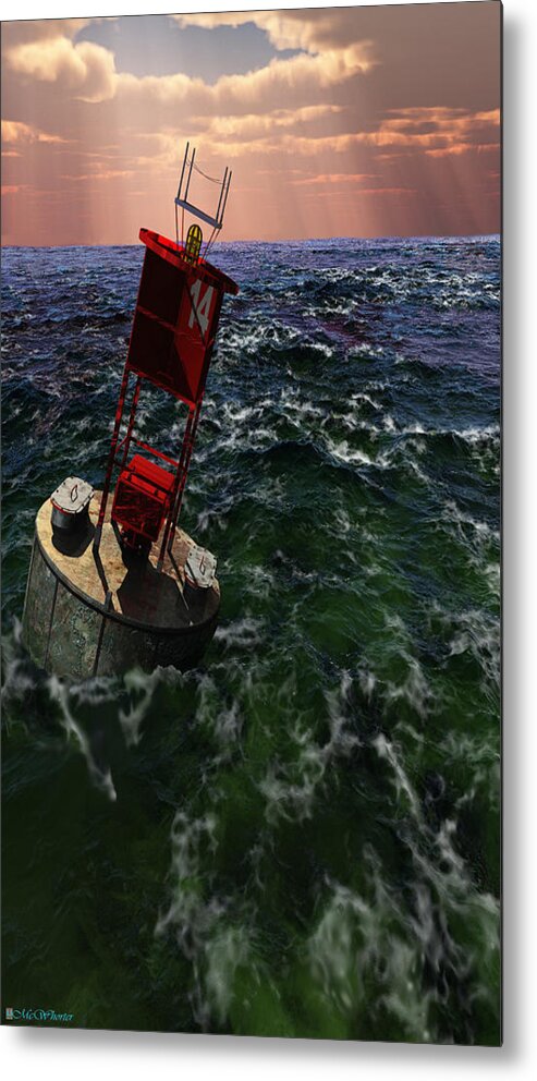 3d Metal Print featuring the painting Buoy 14 by Williem McWhorter