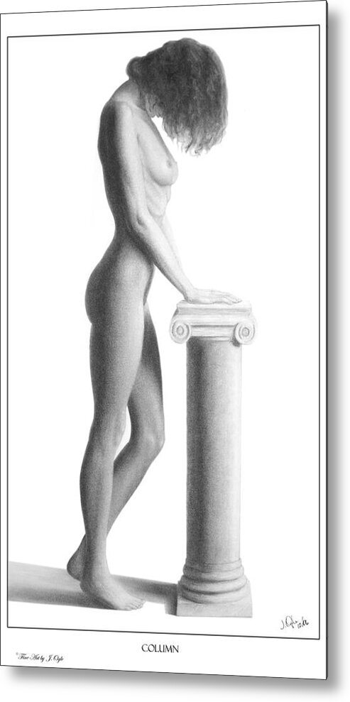 Print Metal Print featuring the drawing Column by Joseph Ogle