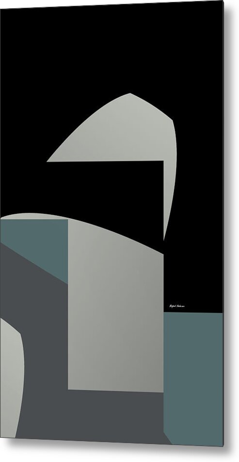 Abstract Metal Print featuring the painting Mezzaluna by Rafael Salazar