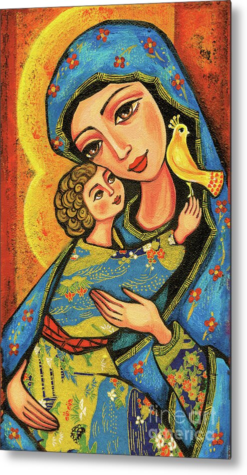 Mother And Child Metal Print featuring the painting Mother Temple by Eva Campbell
