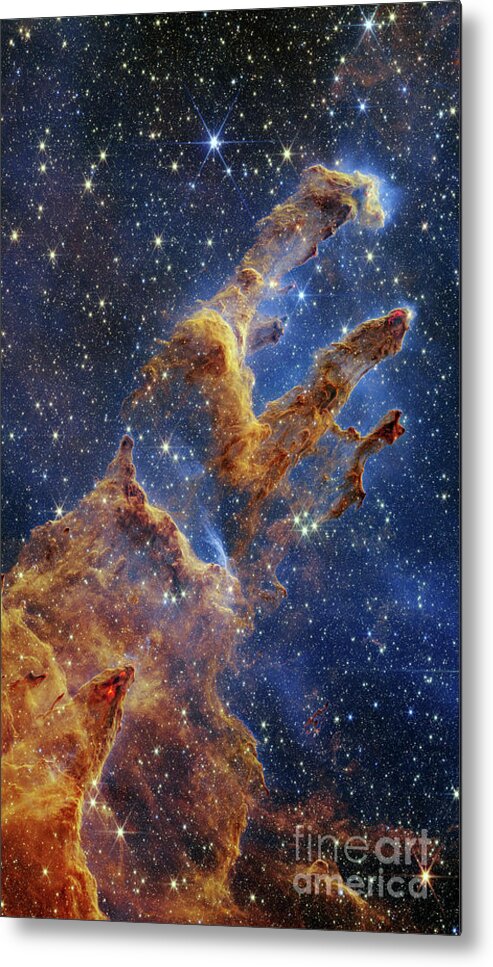 M16 Metal Print featuring the photograph Pillars of Creation, JWST image by Science Photo Library