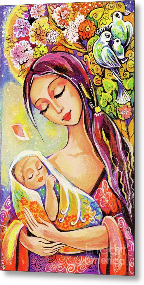 Mother And Child Metal Print featuring the painting Tree of Life by Eva Campbell