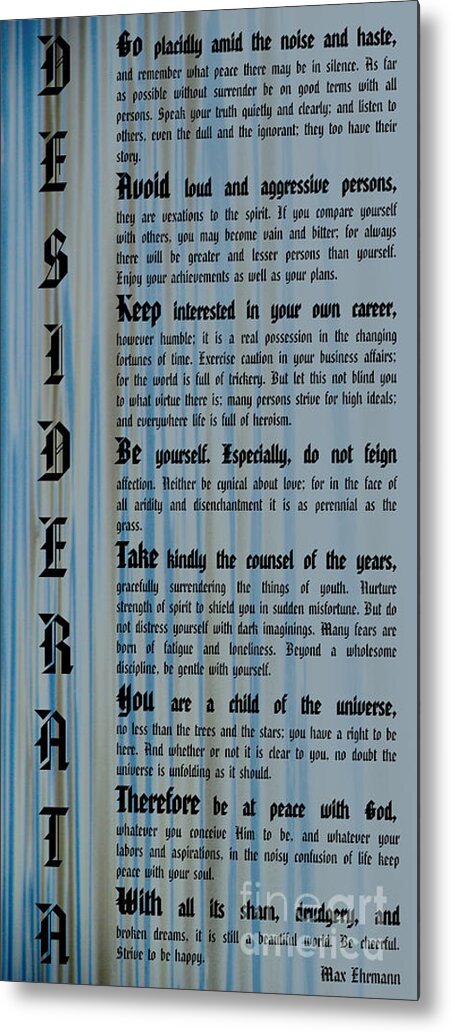 Color Metal Print featuring the photograph Desiderata 14 by Wendy Wilton
