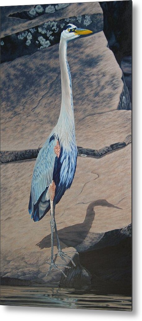 Bird Metal Print featuring the painting Great Blue Heron by Cheryl Fecht