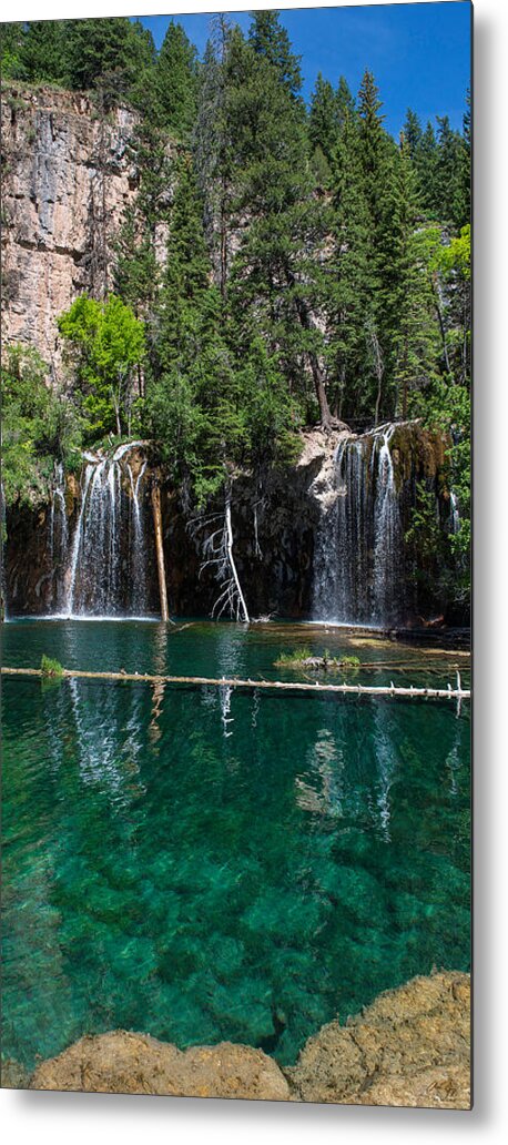 Hanging Metal Print featuring the photograph Hanging Lake Vertical Panorama by Aaron Spong