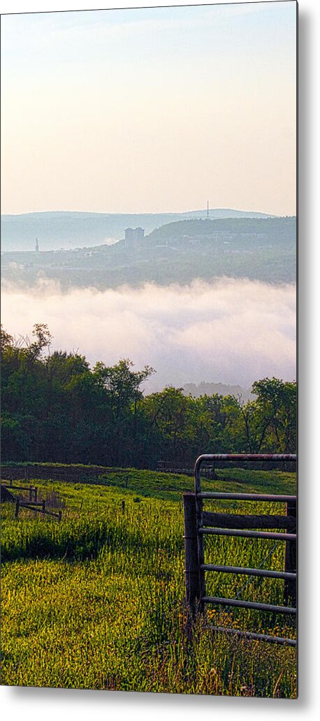 Fog Metal Print featuring the photograph Ithaca College Across the Valley by Monroe Payne