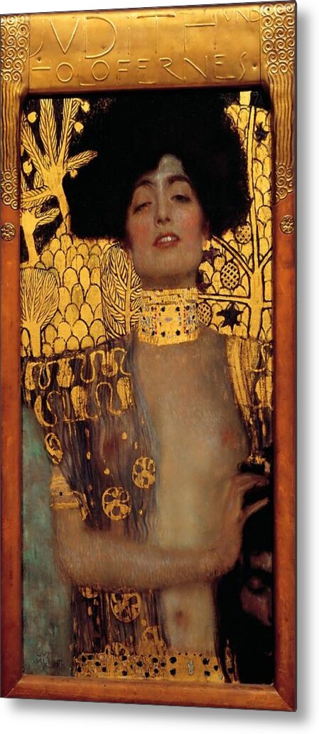 Gustav Klimt Metal Print featuring the painting Judith And The Head Of Holofernes by Gustav Klimt