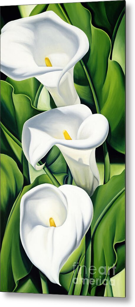Lilies Metal Print featuring the painting Lilies by Catherine Abel by Catherine Abel