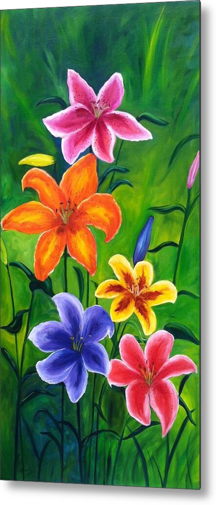 Lily Metal Print featuring the painting Lily Garden by Vikki Angel