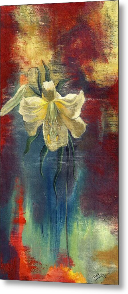 Lily Metal Print featuring the painting lily with Abstraction by Alfred Ng
