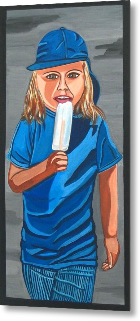 Painting Of Children Metal Print featuring the painting Popsicle by Sandra Marie Adams
