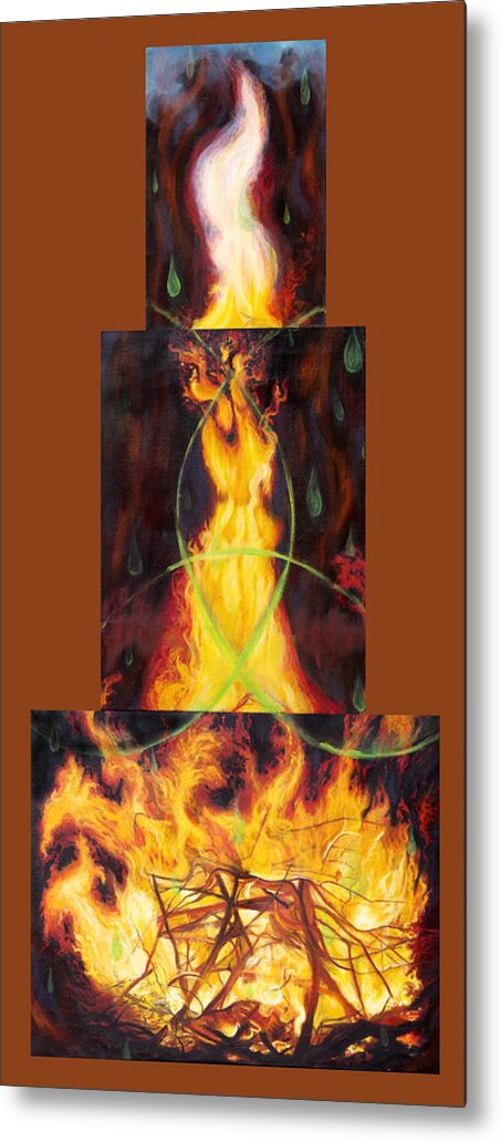 Fire Metal Print featuring the painting Refiners Fire by Anne Cameron Cutri