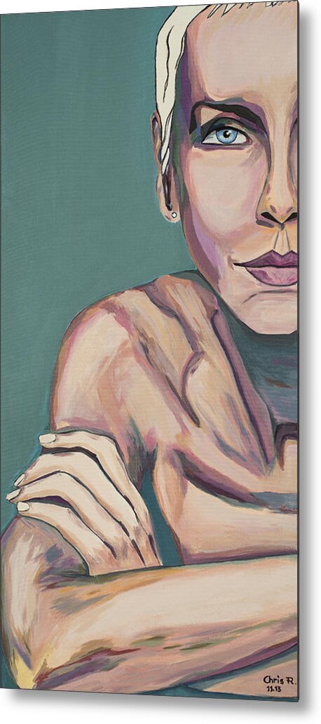 Annie Lennox Metal Print featuring the painting So Baby talk to me by Christel Roelandt
