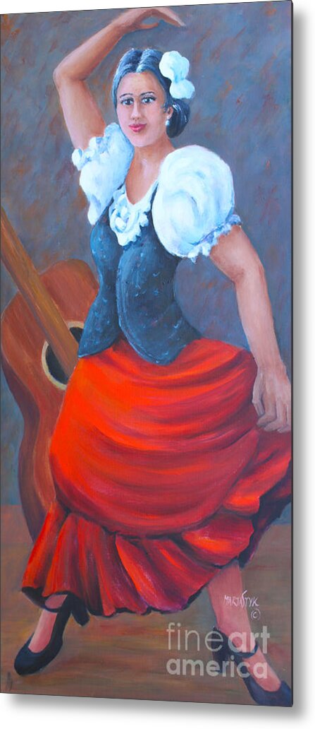 Dancer Metal Print featuring the painting Spanish Dancer 2 by Marta Styk