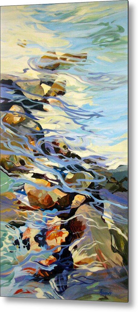 Water Metal Print featuring the painting Tidepool 3 by Rae Andrews