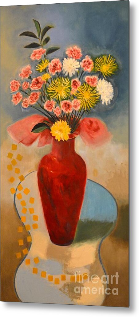 Floral Metal Print featuring the painting Without Fret by Karen Francis
