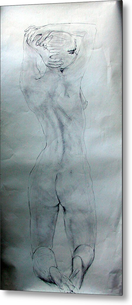 Nudes Metal Print featuring the painting Female Nude 1166 by Elizabeth Parashis
